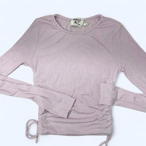 Princess Polly Purple Ruched Long Sleeve Blouse
